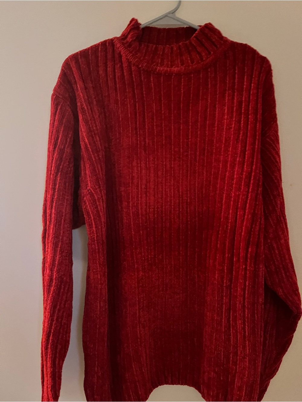 Red Turtleneck Sweater - Men's Cozy Knit
